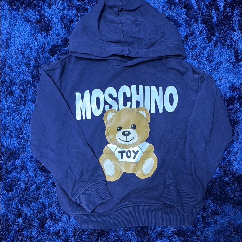 Moschino Navy Hoodie with Teddy Bear Motif